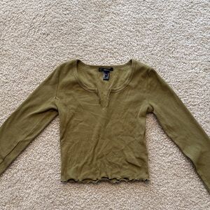 Forever 21 Olive Long Sleeve Tee
